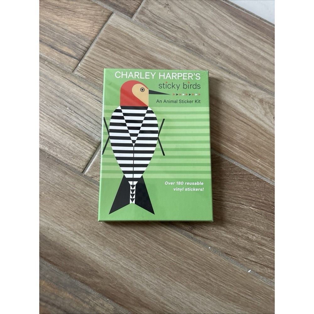 Charley Harper Sticky Birds Animal Sticker Kit 180 Reusable Vinyl Stickers NEW